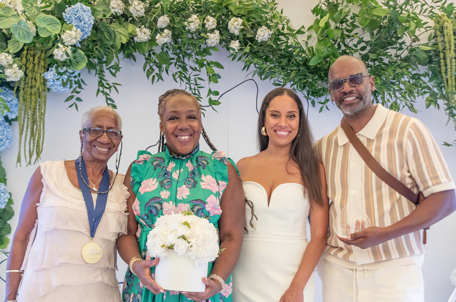 Caroline Hunter, Stephanie Rance, Erin Goldson, and Floyd Rance at the Vineyard Icon Awards