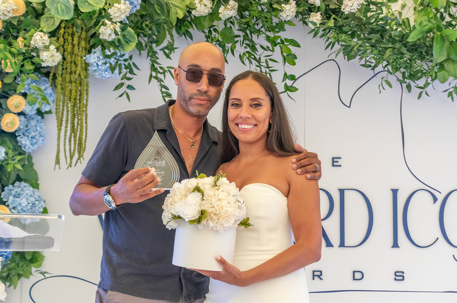 Shelley Stewart III with Erin Goldson at the Vineyard Icon Awards